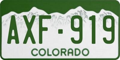 CO license plate AXF919