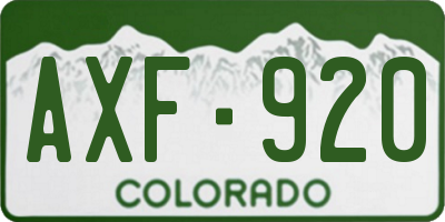 CO license plate AXF920