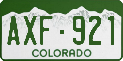 CO license plate AXF921