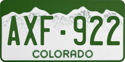 CO license plate AXF922