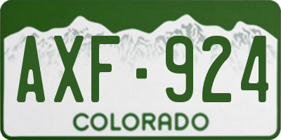CO license plate AXF924