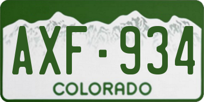 CO license plate AXF934
