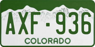 CO license plate AXF936