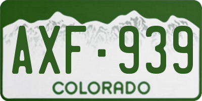 CO license plate AXF939