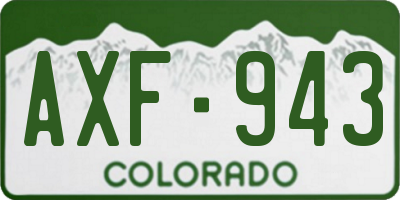 CO license plate AXF943