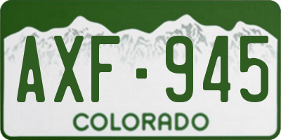 CO license plate AXF945