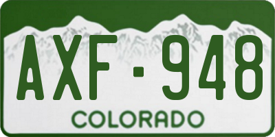 CO license plate AXF948