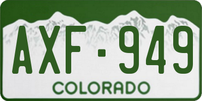 CO license plate AXF949