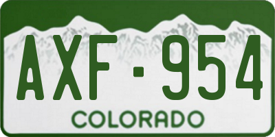 CO license plate AXF954