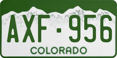 CO license plate AXF956