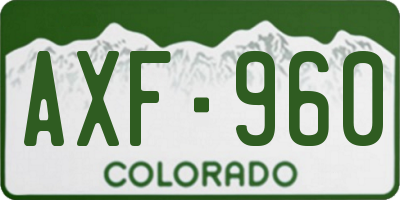 CO license plate AXF960