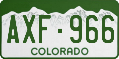 CO license plate AXF966