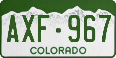 CO license plate AXF967
