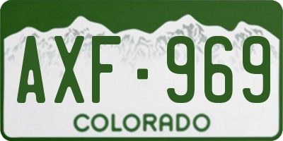 CO license plate AXF969