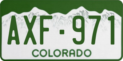 CO license plate AXF971