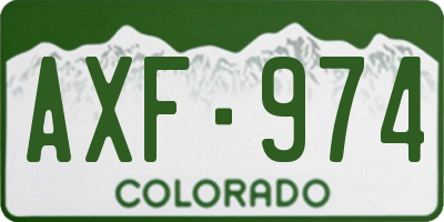 CO license plate AXF974