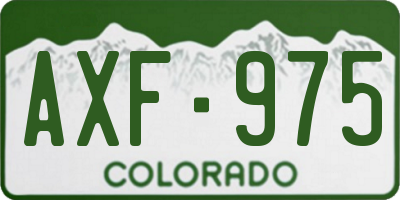 CO license plate AXF975
