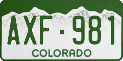 CO license plate AXF981