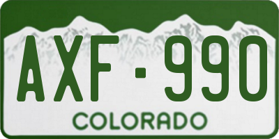 CO license plate AXF990