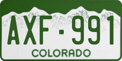 CO license plate AXF991