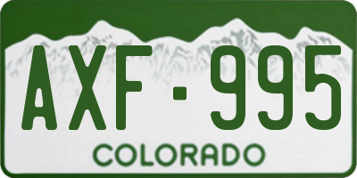 CO license plate AXF995