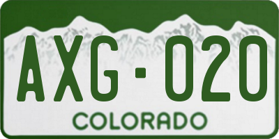CO license plate AXG020