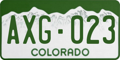 CO license plate AXG023