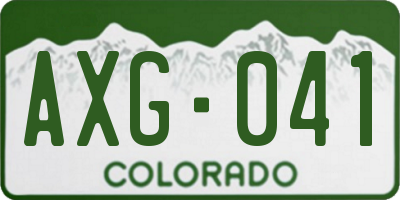 CO license plate AXG041