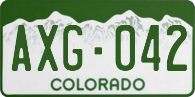 CO license plate AXG042