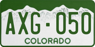 CO license plate AXG050