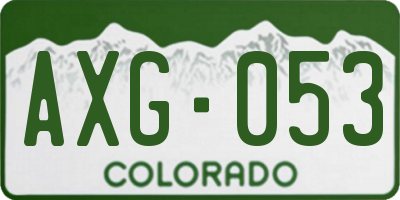 CO license plate AXG053