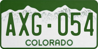 CO license plate AXG054