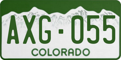 CO license plate AXG055