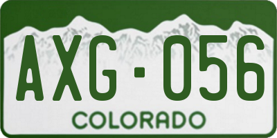 CO license plate AXG056