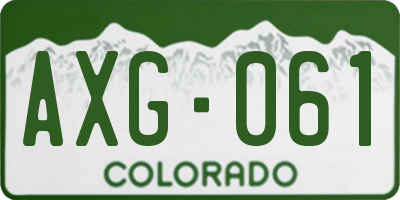 CO license plate AXG061