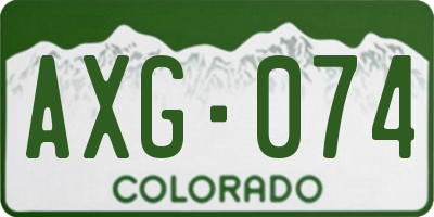 CO license plate AXG074