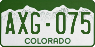 CO license plate AXG075
