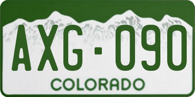CO license plate AXG090