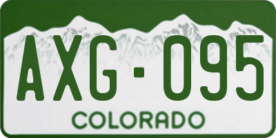 CO license plate AXG095