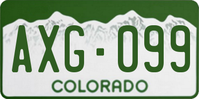 CO license plate AXG099