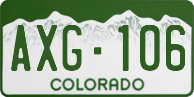 CO license plate AXG106