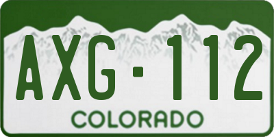 CO license plate AXG112