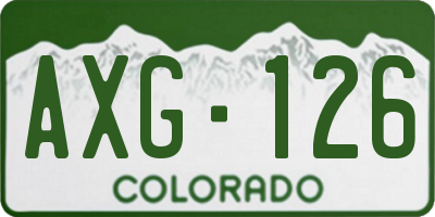 CO license plate AXG126