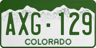 CO license plate AXG129