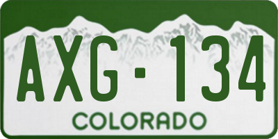 CO license plate AXG134