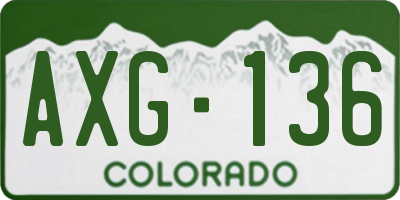 CO license plate AXG136