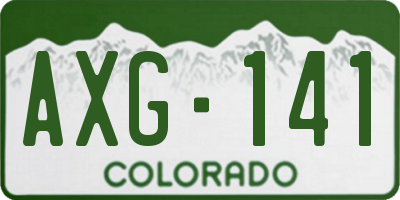 CO license plate AXG141