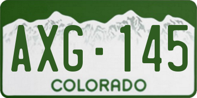 CO license plate AXG145