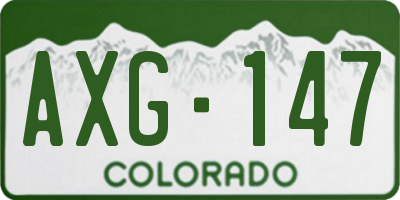 CO license plate AXG147