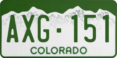 CO license plate AXG151